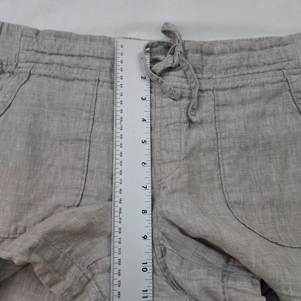 Athleta Linen Shorts Women's‎ Drawstring Waist Pockets Gray Size 10